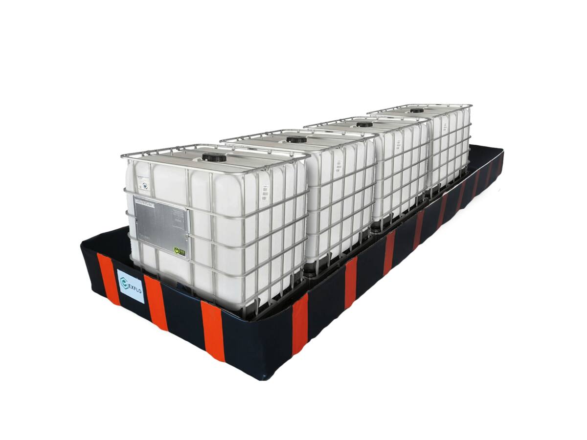 EXFLO flexibele opvangbak met vier IBC's