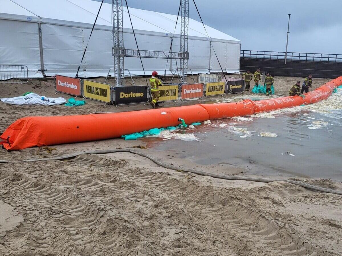 Mobiele waterkering van EXFLO tijdens hoogwater